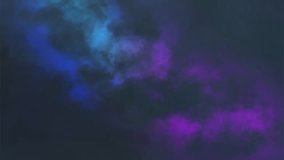 Clouds with colored lightning - blue and purple