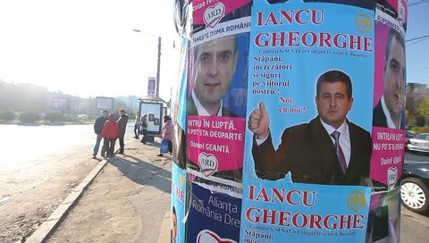 BUCHAREST, ROMANIA – NOVEMBER 9: Electoral campaign has started. Parliamentary elections are to be held on December, 9th, 2012. Competition is going to be tough. November 9, 2012, Bucharest, Romania

