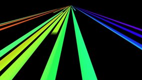rainbow color road lines moving in black space \ New quality universal motion dynamic animation background colorful joyful dance music holiday video footage loop