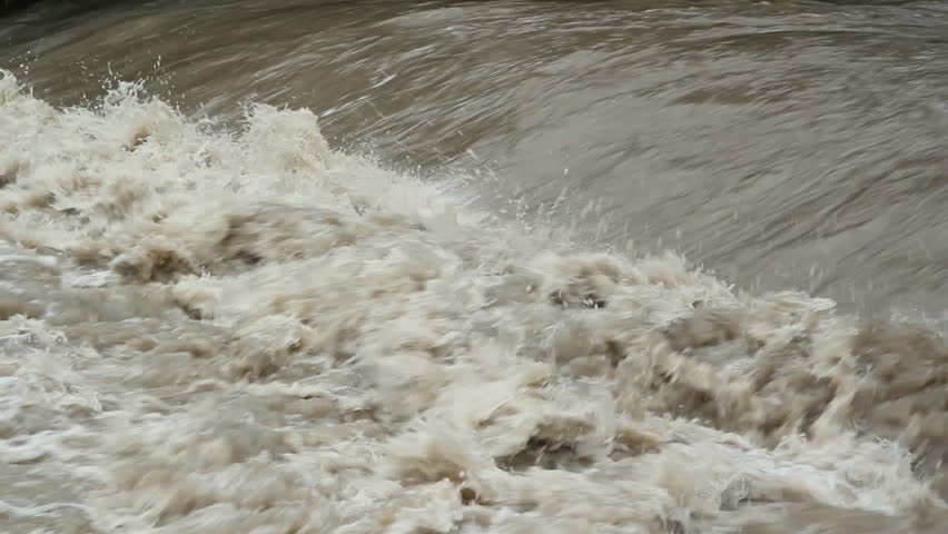 smooth water meets rough muddy flood Stock Footage Video (100% Royalty ...