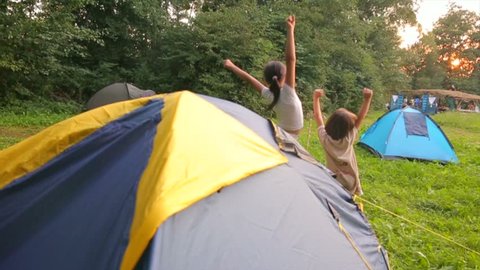 morning risen sun leisure wireless tent life children adventure forest mountains