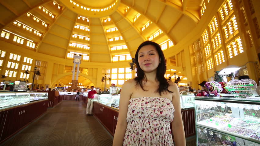 Young Asian girl shopping