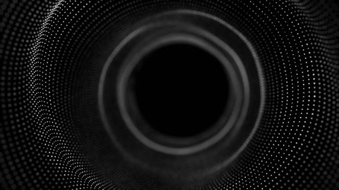 60fps looped seamless abstract black and white mask background. Smooth motion of hi-tech dots. For logo and title placement, event, concert,presentation,site,VJ,Resolume. : vidéo de stock
