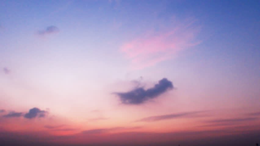 Dreamy pink sunset time lapse sequence