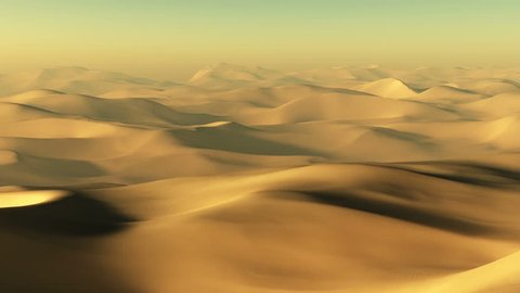 Camera moves along the desert landscape.