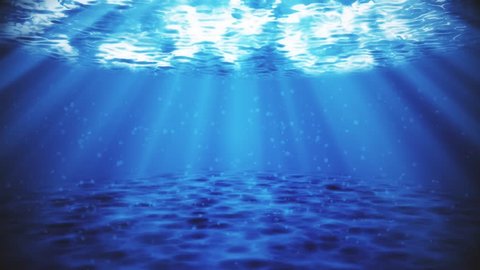 Blue Ocean Sea Underwater with Bubbles Environment Background