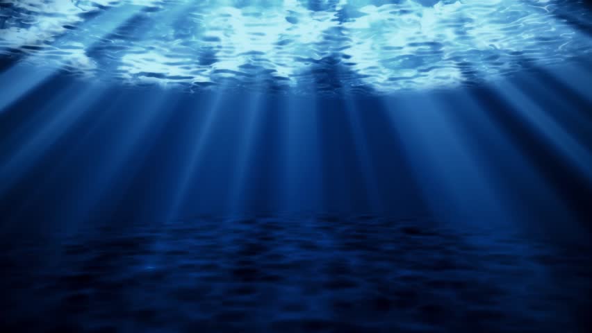 Dark Blue Ocean Sea Underwater Environment Stock Footage Video (100% 