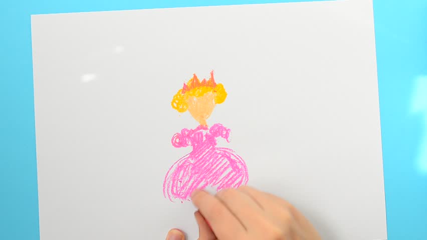 The child draws the picture. We draw the princess.