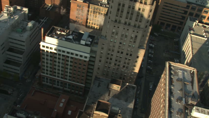 Aerial shot of rooftops in Philadelphia