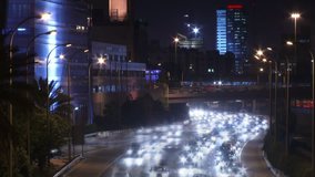 Highway Buildings night time-lapse