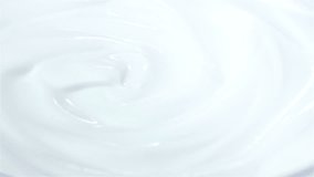 High quality video of scooping yogurt in real 1080p slow motion 250fps