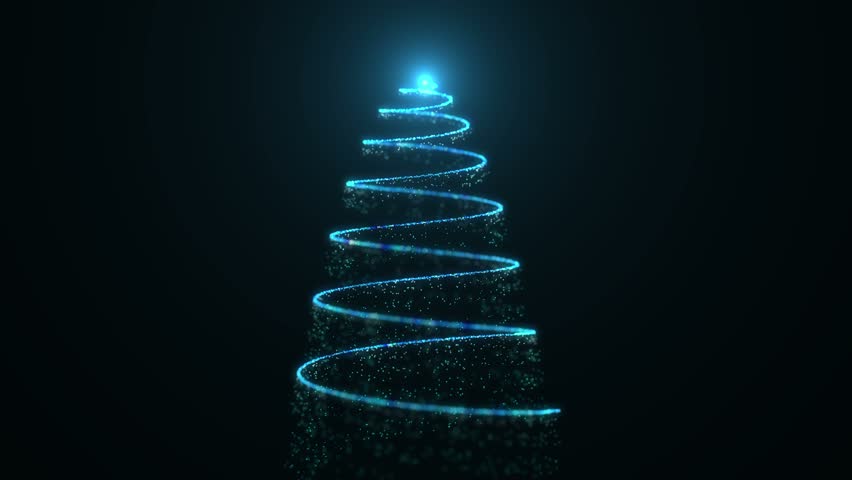 Abstract Festive christmas tree made of light appearing blue | Shutterstock HD Video #30463333