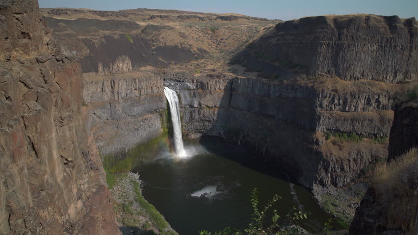 Palouse Falls, Washington State wide 4K. UHD. The beautiful Palouse Falls in Palouse Falls State Park, Washington, USA. 4K. UHD.

