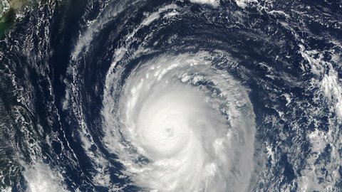 Hurricane Irma Spinning With Wind Speeds Over 180mph Animation Elements Furnished with NASA Images