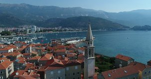 Aerial video of Budva Old Town