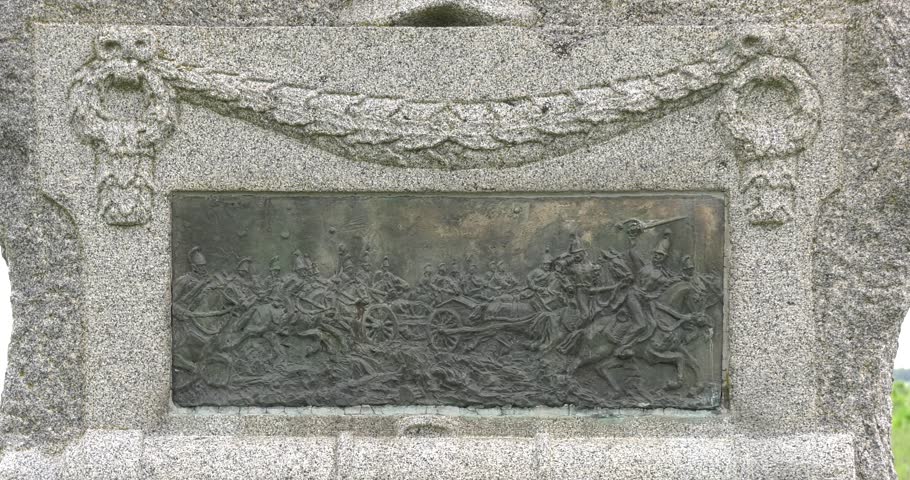 4K high quality video footage view of historical area of 1812 war military memorials near Spaso-Borodinski monastery, green fields at Borodino 120 km west of Moscow, capital of Russia on summer day