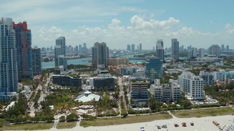 Aerial of South Beach, Miami Beach, FL 