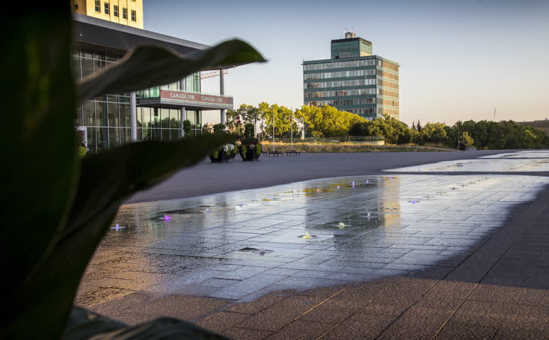 A 4K time-lapse of people playing in the fountains in Downtown Edmonton, Alberta Canada.
