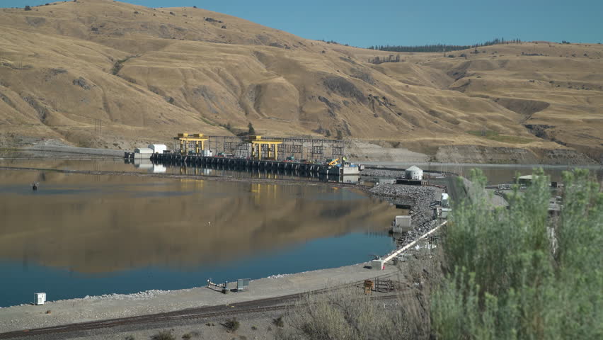 Wells Dam, Columbia River, Washington State 4K. UHD. Wells hydroelectric dam on the Columbia River in Washington State, USA. 4K. UHD.

