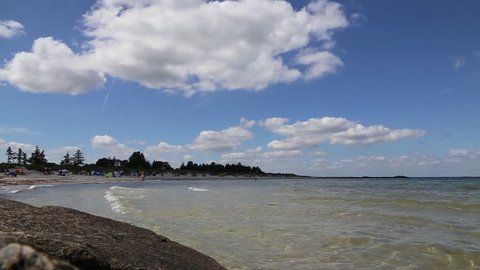 Baltic Sea coastline in Probstei area, bay of Kiel, Germany on a sunny day