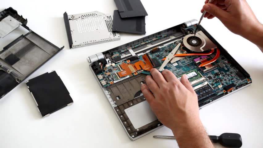 repairing a laptop