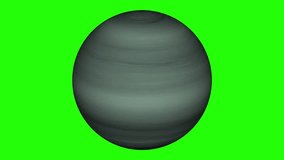 Gas giant planet rotating and shading isolated on chroma key screen time lapse - new quality nature scenic view cool video footage 