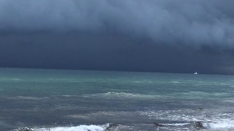 Storm approaches coast. 