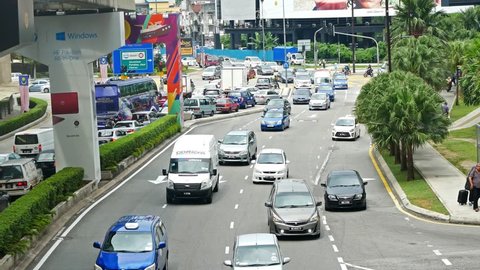 Kuala Lumpur, Malaysia - September 8,2017 : Busy traffic in Jalan Imbi, Kuala Lumpur Malaysia.