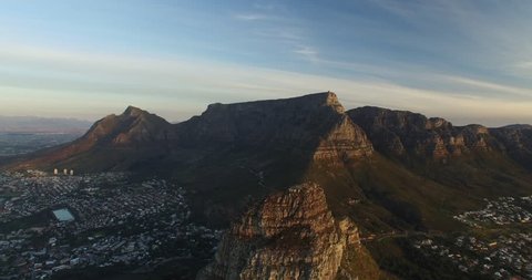 Cape Town Lion's Head Aerial View Revealing Table Mountain and Clifton