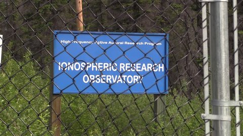 HAARP research facility in Gakona, Alaska. Entry gate on the Tok Cut-Off. Site of many alleged conspiracies. High Frequency Active Auroral Research Program. Ionospheric research observatory