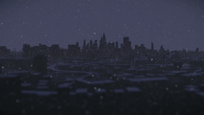 Snowing in the city