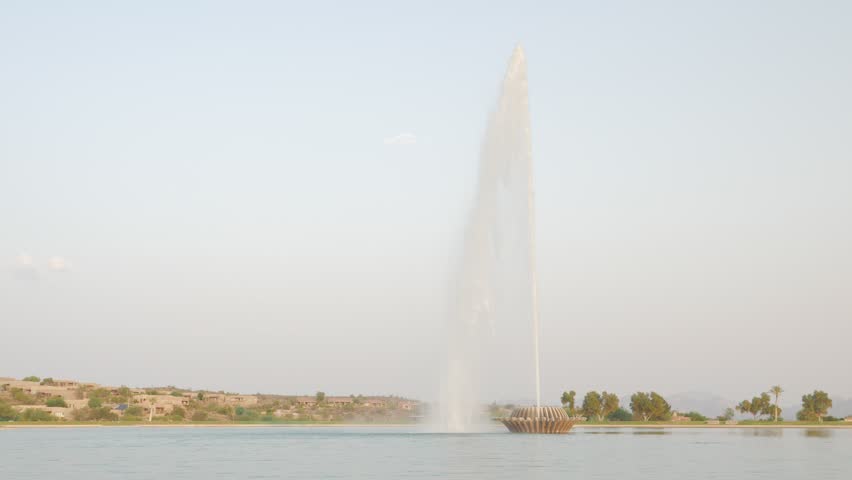 One of the tallest fountains in the world at the town of Fountain Hills in Arizona.