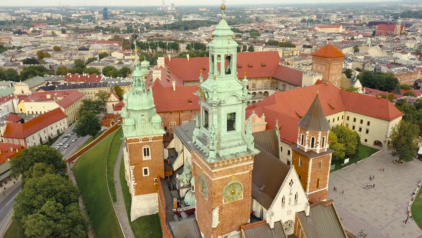 View from the heights of Wawel Castle in the historic center of Krakow | Shutterstock HD Video #30562651