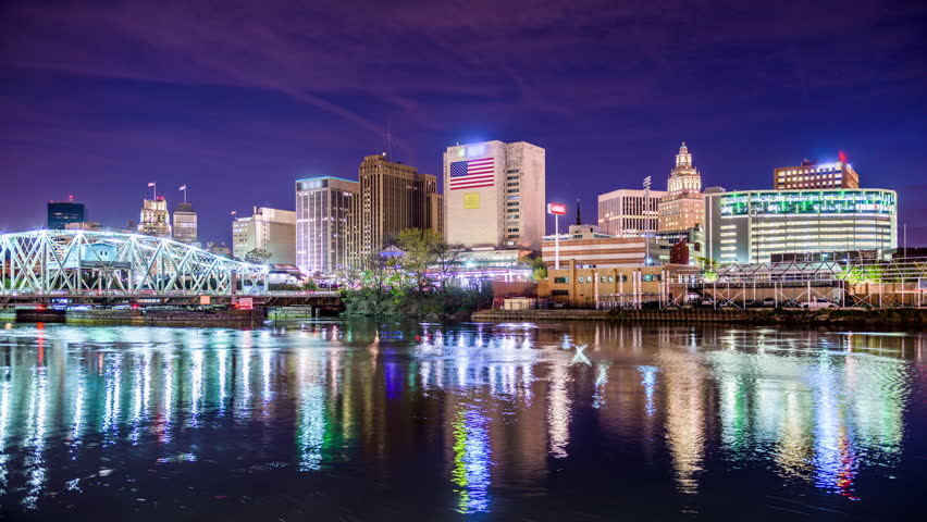 Newark, New Jersey, USA skyline on the Passaic River.