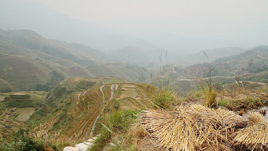 Terraced rice fields in mountains - Longsheng, Guangxi province, China.
