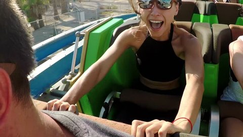 Roller coasters at Six Flags in California. Lots of fun and adrenalin / Magic Mountain / 07.07.2017