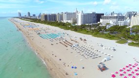 Miami Beach aerial video tourists prores 4k