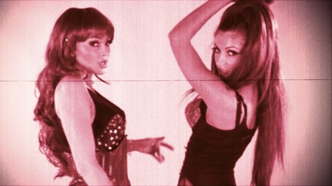 beautiful professional gogo dancing sisters in studio shoot