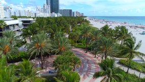Aerial drone video Miami Beach USA