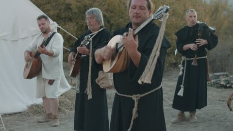 Performance of the ensemble of the medieval music