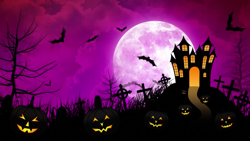 Halloween Background Animation with the : Video de stock (totalmente