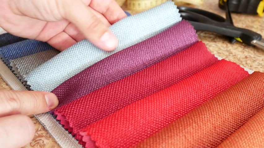 Decorator Touching Textiles Textures Fabric Stock Footage Video 100 Royalty Free 30578203 Shutterstock