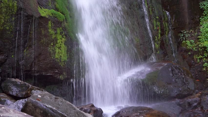 Cascading waterfall in the mountains of Western North Carolina.