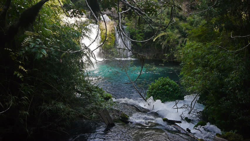 Beautiful waterfall in southern Chile