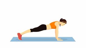 Woman workout by push up on exercise mat. Video about fitness.