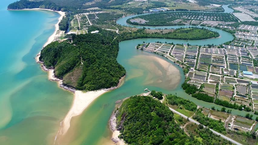 Beautiful shape of river as view from higher altitude.