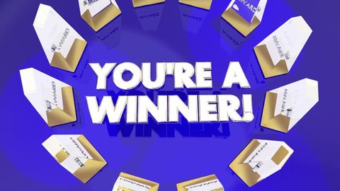 Youre Winner Awards Recognition Appreciation 3d Stock Footage Video ...