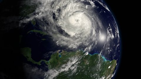 Hurricane from space satellite earth storm typhoon climate cloud weather 4k