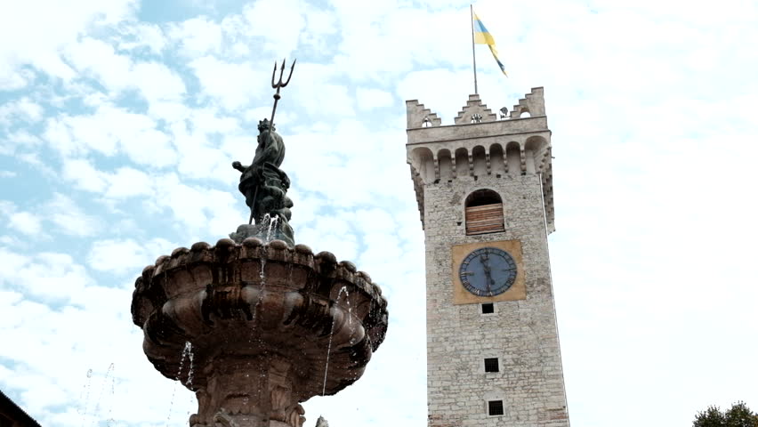 Cathedral Of San Virgilio And Neptune Fountain Trento Italy