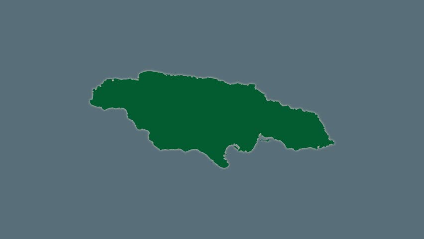 The Jamaica area map in the Azimuthal Equidistant projection. Layers of main cities, capital, administrative borders and graticule. Colored physical map